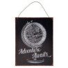 Černá kovová cedule ADWVNTURE AWAILS- 19*0.5*24 cm