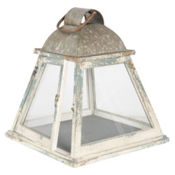 Dřevěná lucerna s patinou Cosette - 33*33*37 cm