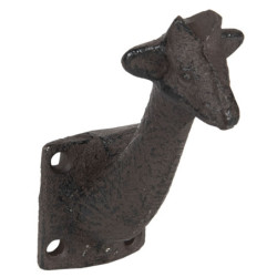 Hnědý nástěnný háček Žirafa - 10*4*7 cm
