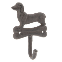 Kovový nástěnný háček Pes s kostičkou - 10*4*15 cm