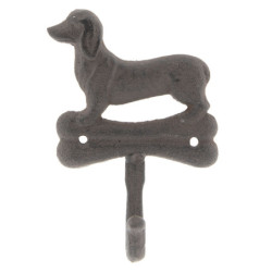Kovový nástěnný háček Pes s kostičkou - 10*4*15 cm