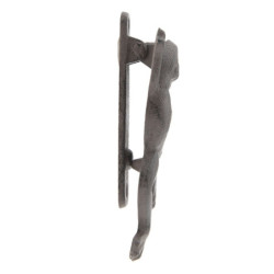 Hnědé litinové klepadlo ve tvaru žáby - 9*4*16 cm