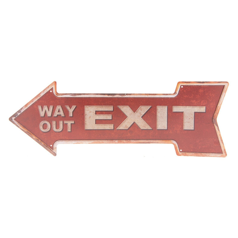 Červená plechová cedule Exit - 46*15 cm