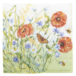 Papírové ubrousky luční kvítí - 33*33 cm (20)