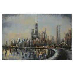 Nástěnný kovový obraz Skyline - 120*80*4 cm