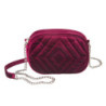 Burgundy sametová kabelka přes rameno na řetízku - 20*7*15 cm
