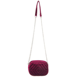 Burgundy sametová kabelka přes rameno na řetízku - 20*7*15 cm