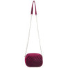 Burgundy sametová kabelka přes rameno na řetízku - 20*7*15 cm