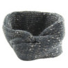 Šedá pletená čelenka do vlasů s flitry - 20*10 cm