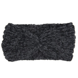 Černá dámská žinilková čelenka Peppe - 22*12 cm
