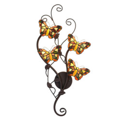 Nástěnná lampa Tiffany Papillons - 32*68 cm G4/4*2W