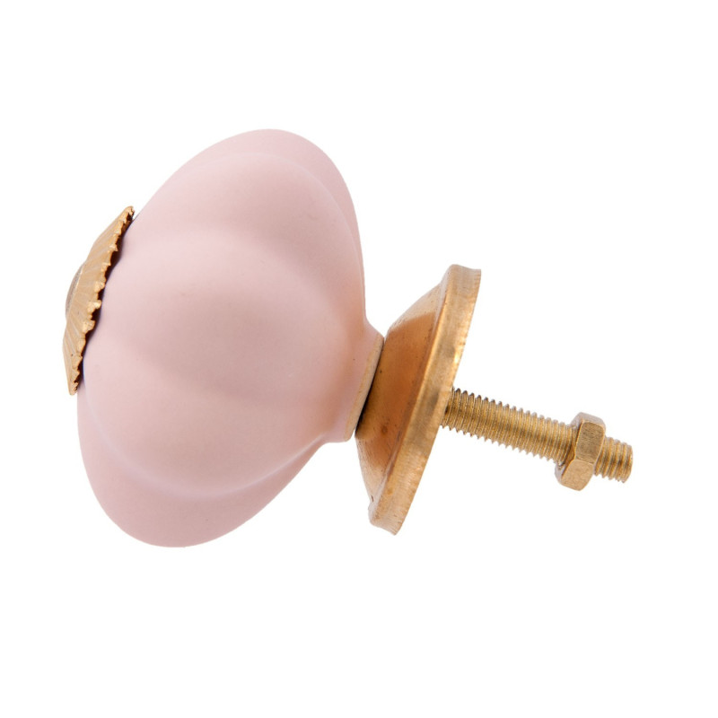 Nábytková úchytka v designu růžovo-zlaté květiny – Ø 4*4 cm