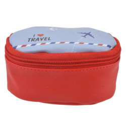 Červený toaletní kufřík I Love Travel - 12*8*6 cm