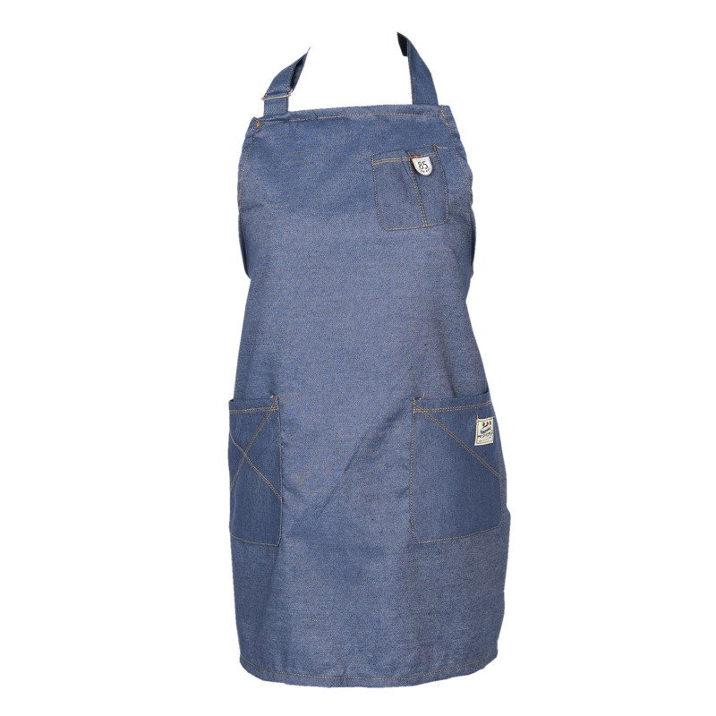 Bavlněná kuchyňská zástěra s denim provedením - 70*65 cm