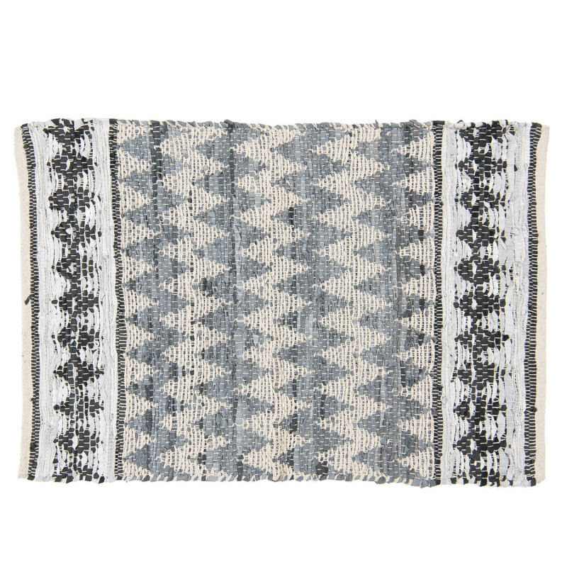 Krémovo-černý koberec z bavlny - 60*90 cm