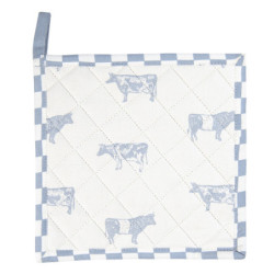 Bavlněná podložka s modrým potiskem Life with Cows - 20*20 cm