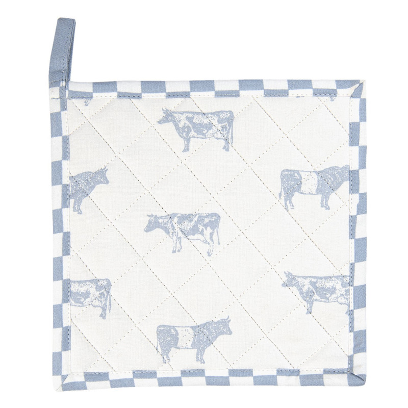 Bavlněná podložka s modrým potiskem Life with Cows - 20*20 cm