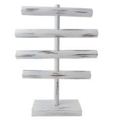Bílý antik dřevěný stojan na náramky - 44*33 cm