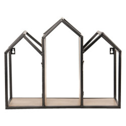 Nástěnná kovová polička House  - 46*14*36 cm