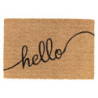 Hnědá kokosová rohožka Hello - 60*40*1 cm