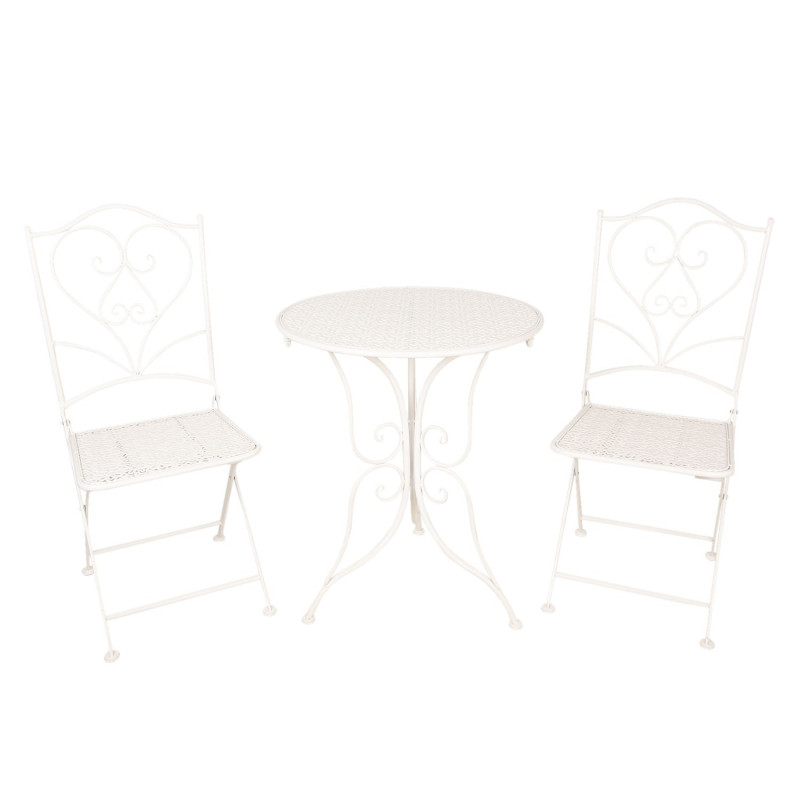 Set zahradního kovového nábytku Adaleide - Ø 60*70 / 2x Ø 40*40*92 cm