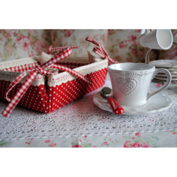 Keramický šálek s podšálkem se srdíčkem Heart - 12*9*7 cm / Ø 15*2 cm / 220 ml