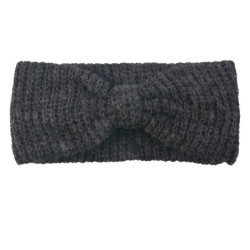 Antracitová pletená čelenka do vlasů - 10*23 cm