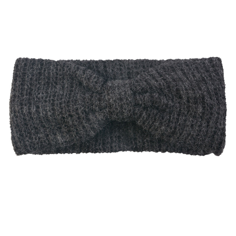 Antracitová pletená čelenka do vlasů - 10*23 cm