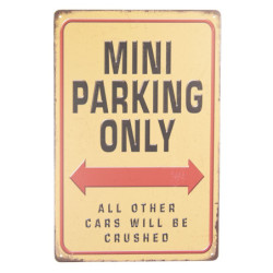 Barevná kovová cedule MINI PARKING ONLY s patinou - 20*30 cm