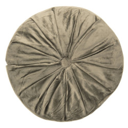 Khaki kulatý sametový polštář - Ø 38*8 cm