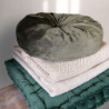 Khaki kulatý sametový polštář - Ø 38*8 cm