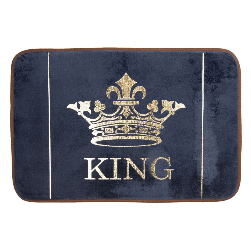 Tmavě modrá koupelnová předložka King - 60*40*1 cm