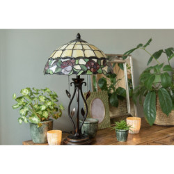 Stolní lampa Tiffany s růžemi Rosalin - Ø 35*61 cm 2x E27/60W