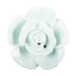 Světle mintová porcelánová úchytka růže -  Ø 4 cm