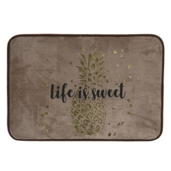 Champagne koupelnová předložka se zlatým potiskem Life is sweet - 60*40*1 cm