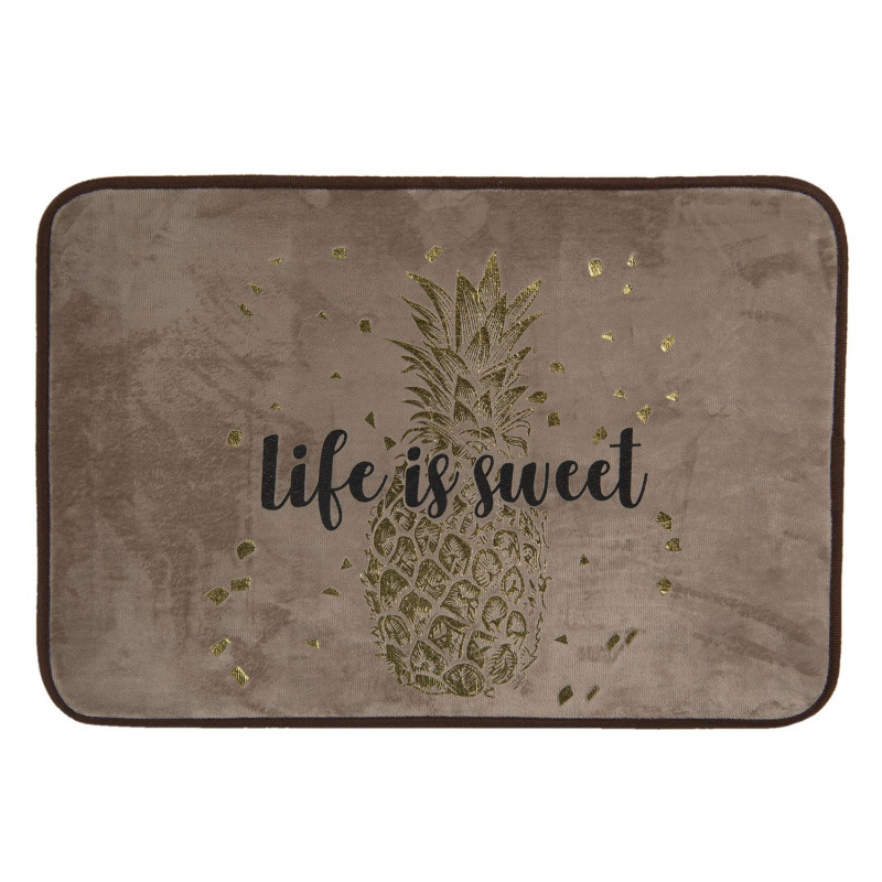Champagne koupelnová předložka se zlatým potiskem Life is sweet - 60*40*1 cm