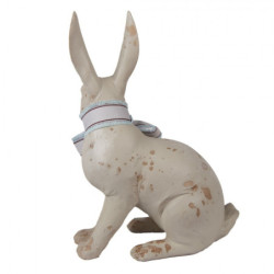 Dekorace béžový mintový sedící králík s mašlí Rabbit Bow - 20*11*28 cm