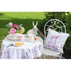 Dekorace béžový mintový sedící králík s mašlí Rabbit Bow - 20*11*28 cm
