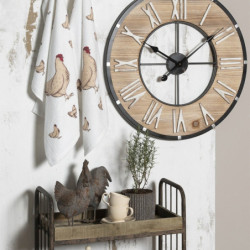 Hnědá antik dekorace kohout - 19*9*24 cm