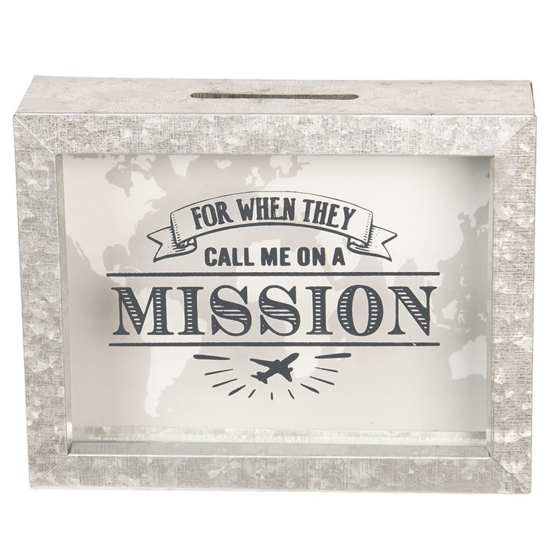Kovová pokladnička Mission - 18*5*14 cm