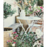 Bílá kovová zahradní souprava Perfect Day - Ø 60*70 / 2x Ø 40*40*92 cm
