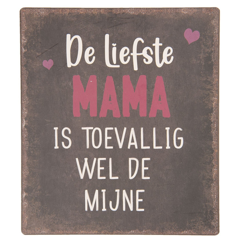 Nástěnná kovová cedule Liefste Mama - 13*15 cm