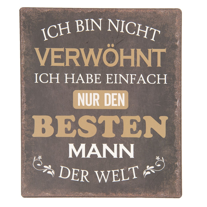 Nástěnná kovová cedule Besten Mann - 13*15 cm
