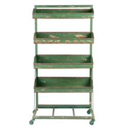 Zelený kovový regál s boxy na kolečkách Boxx - 71*40*133 cm
