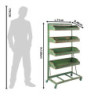 Zelený kovový regál s boxy na kolečkách Boxx - 71*40*133 cm
