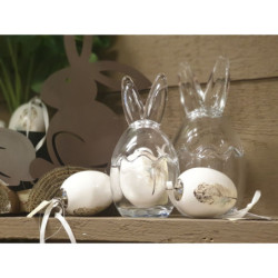 Skleněná dóza s víkem vajíčko s oušky M - Ø 8*17 cm