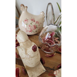 Skleněná dóza s víkem vajíčko s oušky M - Ø 8*17 cm
