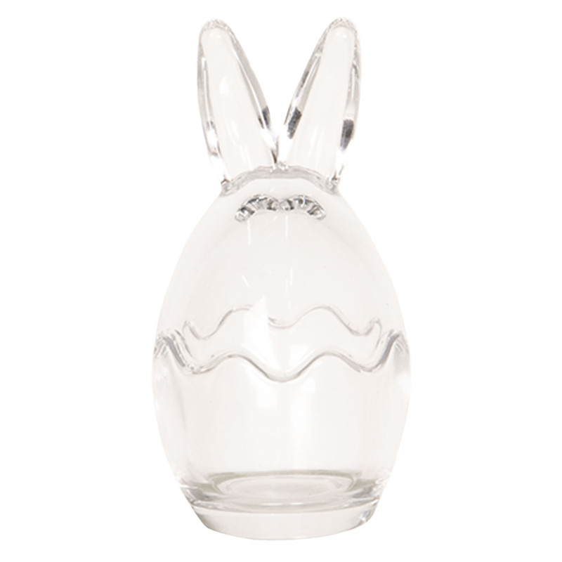 Skleněná dóza s víkem vajíčko s oušky S - Ø 6*12 cm