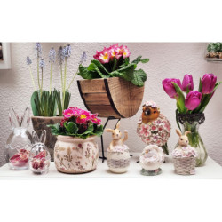 Skleněná dóza s víkem vajíčko s oušky S - Ø 6*12 cm