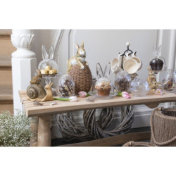 Skleněná nádoba s víkem králík - 12*8*9 cm